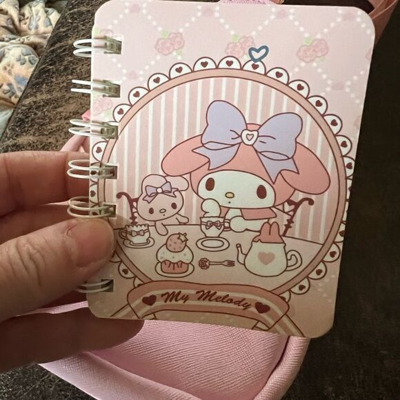 My Melody Mini Crossbody Bag W/ Mini Spiral Notebook - Picture 7 of 9